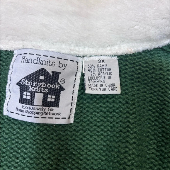 Handknit Cardigan Sweater Size 3X by Storybook Kruts Vintage 90’s - Picture 11 of 16